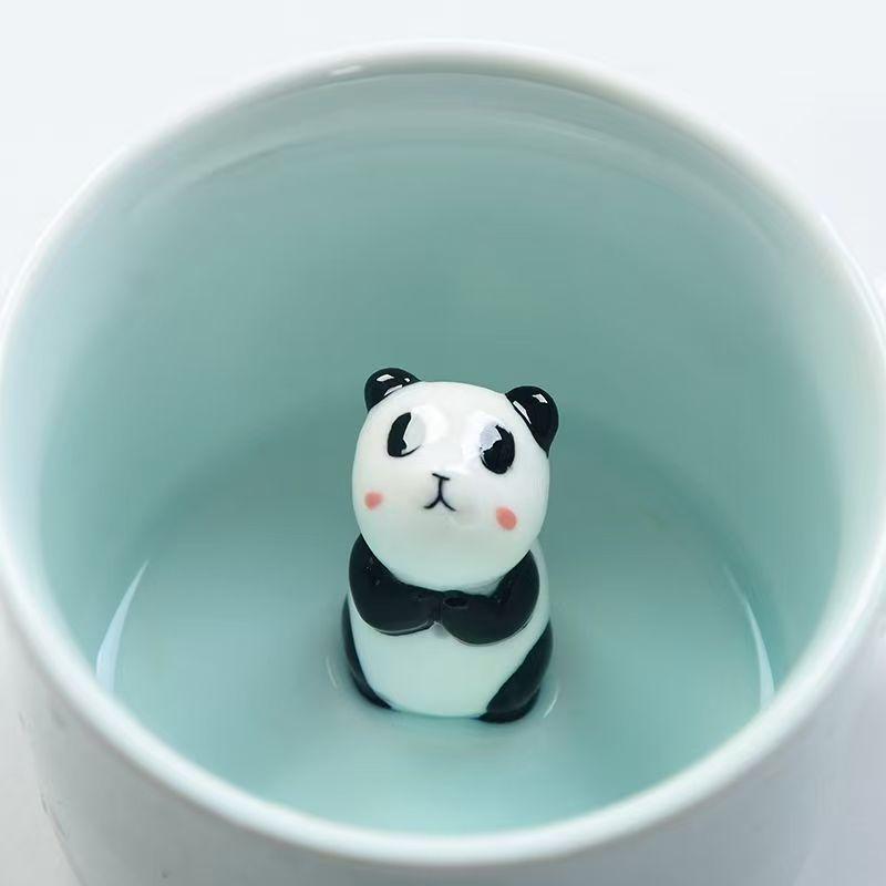 3D Cat Ceramic Mug with Animal Inside, Dog Figurine, Coffee Cup, Tea Milk Cups, Funny Cartoon Animal, Unique Birthday Gift