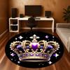 1pc Crown Jewels Round Chair mat Area Rug - Non-Slip, Floor Mat for Office, Bedroom, and Indoor Decor -1002213