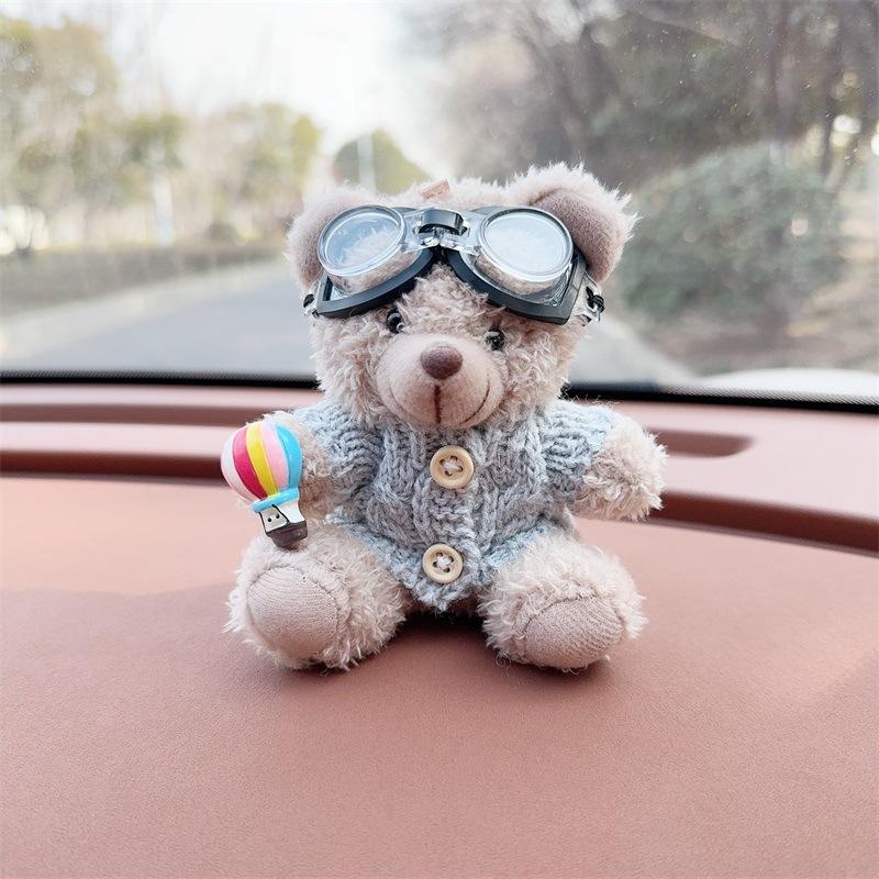 Orsetto Cartone Animato Carino Decorazione Cruscotto Auto Statuina Peluche Ornamento Interno