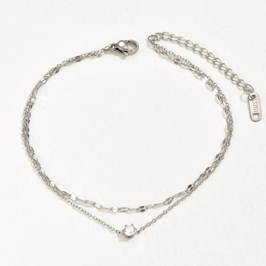 Minimalist Style Silver Sexy Personality Women's Chain Feet Chain Copper Plated Silver Hypoallergenic Girl Chain Feet Chain