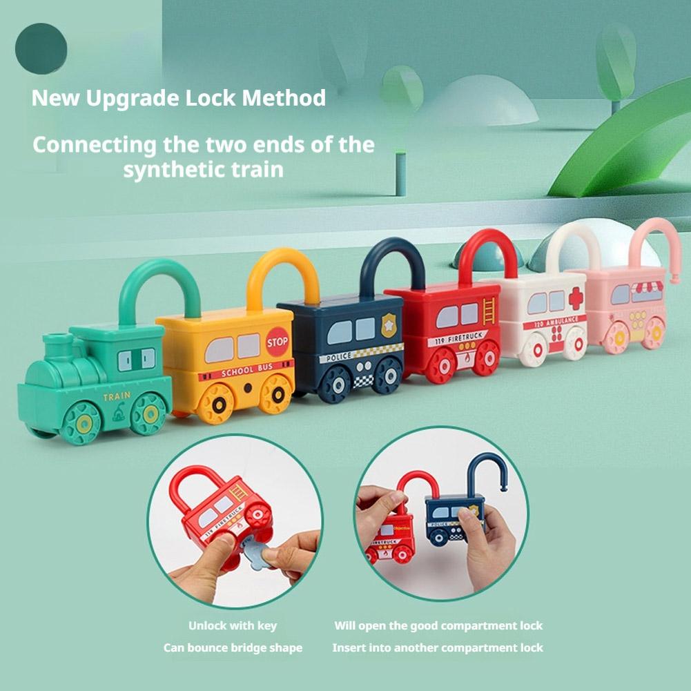Baby Lernschloss mit Schlüssel - Montessori Lernspielzeug für Kinder 1-3 Jahre, Zahlen Zuordnungs Auto Spiele Sensorisches Spielzeug