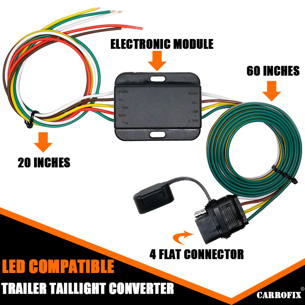 

Non-Powered Taillight Converter with 20 Inches Leads and 60 Inches 4-Wire Flat Extension Vehicle End Connector