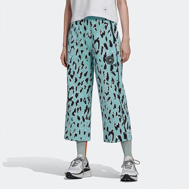 (WMNS) Adidas by Stella McCartney Cropped Pants Asia Sizing 'Teal Black' Women's HA8965