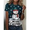 Summer Ladies 3D Printed Crew Neck T-Shirt Christmas Dress Up