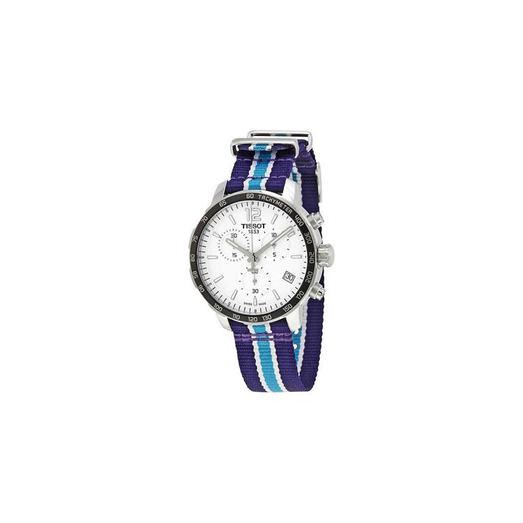 TISSOT Time Jog Collection Quartz Movement Men's Watches Watch 42mm White Dial Stainless Steel Case Nylon Strap T095.417.17.037.30