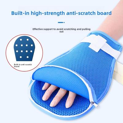 Breathable Self Injury Prevention Hand Fixed Restraint Glove Patient Safety Hand Control Gloves Adjustable For Elderly Disabled