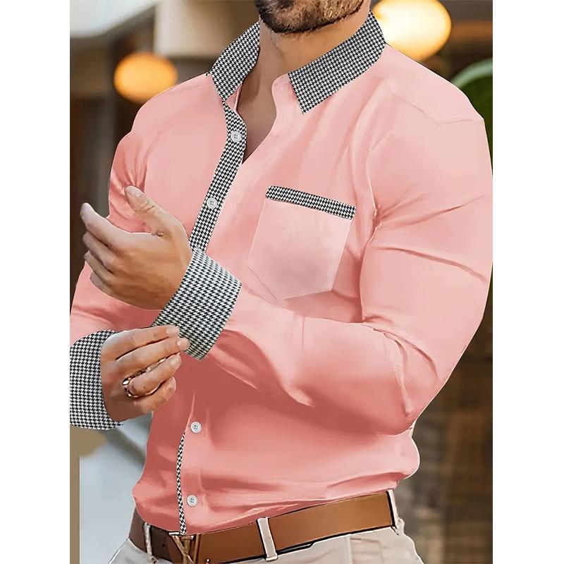 Men's Long Sleeved Spring and Autumn Button Up Shirt with 3D Digital Printing for Casual Daily Entertainment and Fashionable Design