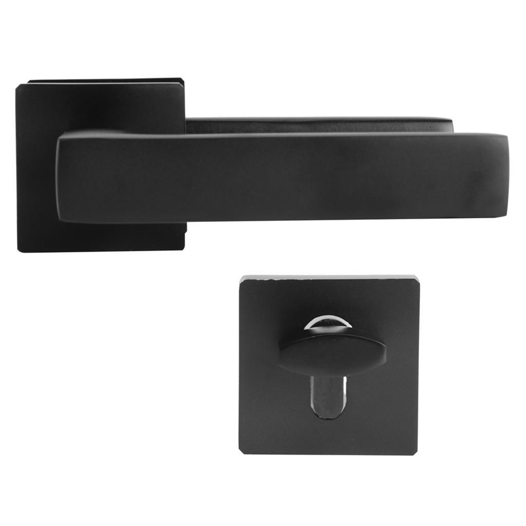 Adjustable Simple Black Lock Cylinder Handle Set KeyedLocking Door Knob Accessory