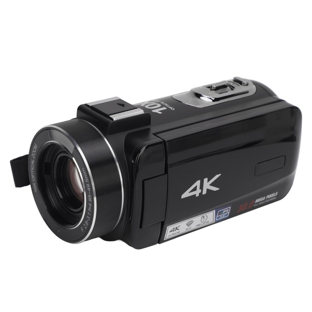 Digital Camcorder 4K 3MP 10x Optical Zoom 180 Degrees Rotatable 3inch IPS Touch Screen 6 Axis Anti Shake