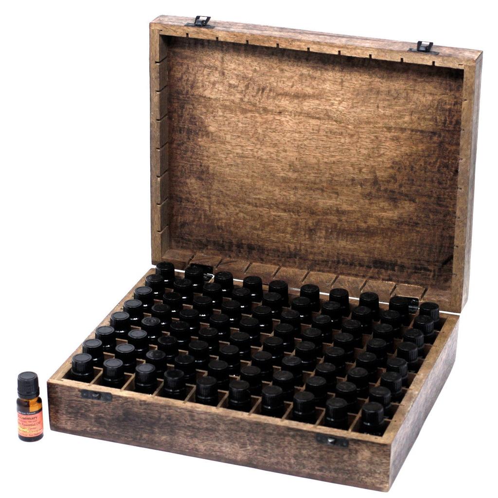 Essential Oil Storage Box - 80 Slots 10ml Wooden