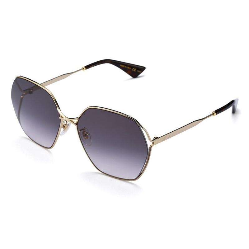 GUCCI sunglasses Gold frame gradient grey lenses Sunglasses women's style