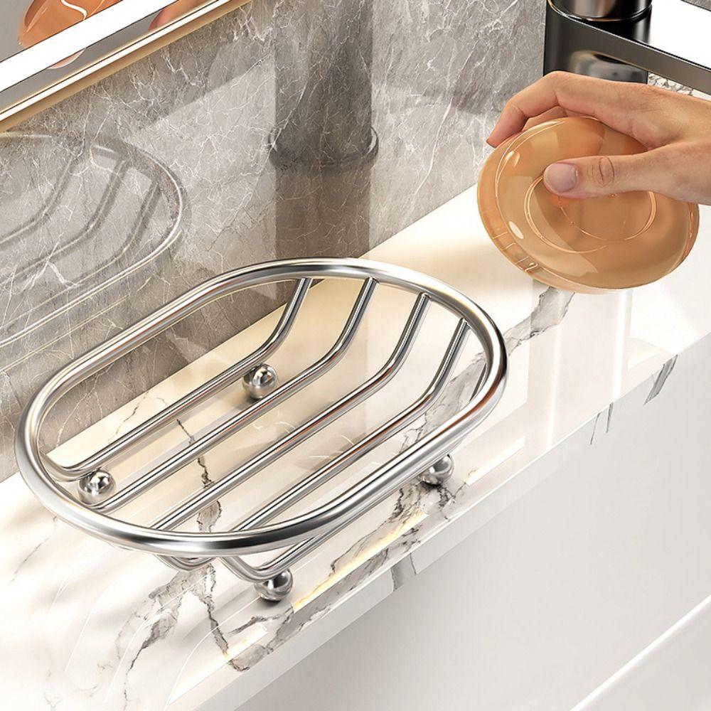 Self Draining Metal Soap Dish Anti-rust Bathroom Soap Holder Soap Filter Rack  Household