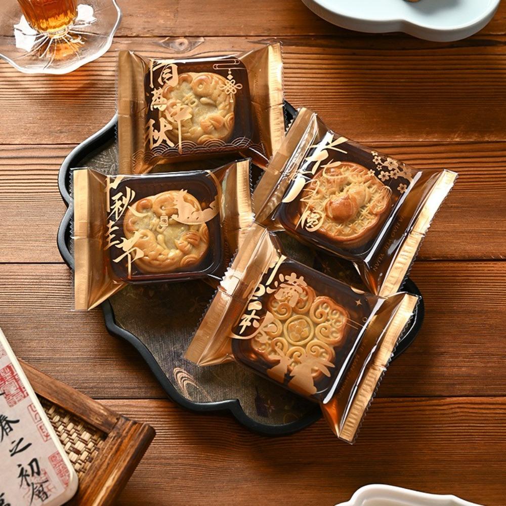 

100pcs Plastic Mooncake Packaging Bag Chinese Style Machine Sealing Bag DIY Baking M