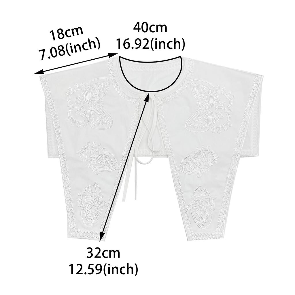 Embroidery With Decorative Collar Lace False Collar Women'S Cape White With Skirt Small Shawl Accessories