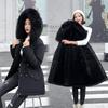 Winter, Casual Medium and Long Korean Version of Women's Warm Loose Large Fur Collar Cotton-padded Jacket