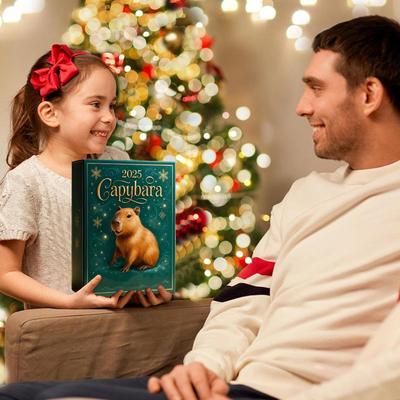 Calendário de Advento Capivara 3D 24 Dias 2025 Animal Pequeno Contagem Regressiva Figuras Decorações Para Festa de Aniversário Mesa Entrada