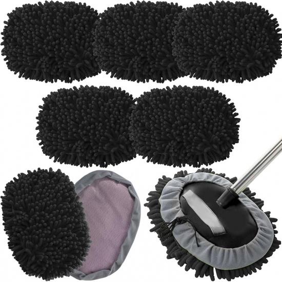Tallew 5 Pcs Car Wash Mitt Kit, Car Clean Brush Not Included, Microfiber Mitt Clean Detail Cleaning Tools Truck Washing Chenille Scratch Free