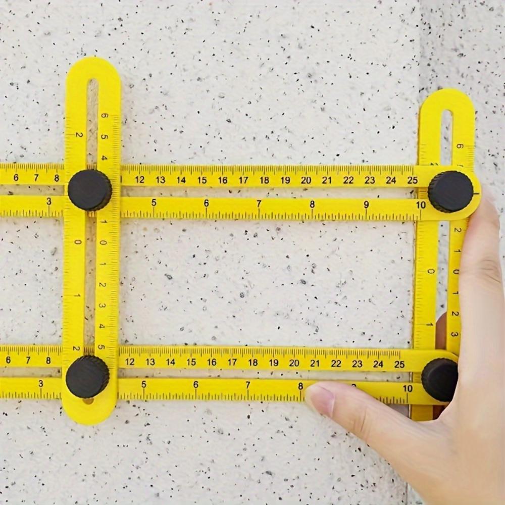 Versatile 4-in-1 Folding Ruler - Dual Inch and Centimeter Scale, Ideal for Measuring Angles, Edges and Angles, Durable Plastic