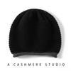 Women's 100% Pure Cashmere Color Block Knit Hat - Versatile Winter Fashion Headwrap