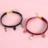 Velvet Bronzing Adjustable Cat Necklace Pet Fishbone/Snowflake /Starry Sky Collar for Puppy Exquisite Decoration Pet Accessories