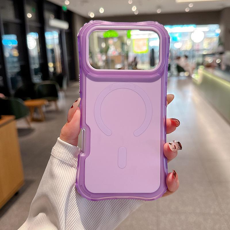 For IP17promax Magnetic Waist Beautiful Solid Color Skin Feel TPU Three-in-one Mobile Phone Case for Apple 17 Mobile Phone Case