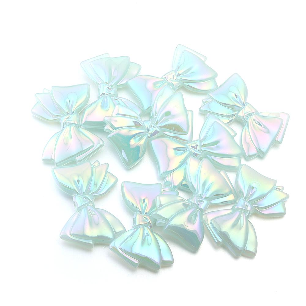 10pcs Bow Acrylic Beads 43x30mm Jelly Color Shiny Loose Spacer Beads For Jewelry Making DIY Bracelets Necklace Keychain Supplies