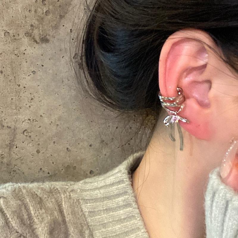 2026 new silver earrings plain ring earrings women's high-end sense niche temperament large circle earrings