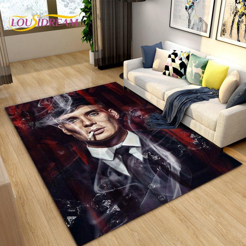 Tappeto Area Grande Peaky Blinders Tommy Shelby, Tappeto per Soggiorno Camera da Letto Divano Zerbino Decorazione, Tappetino Antiscivolo per Cucina