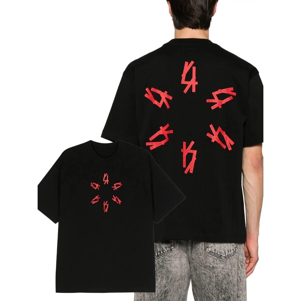 

2025 Хлопковая футболка мужская и женская хип-хоп с принтом букв Высококачественная футболка из 100% хлопка для улицы XXXL