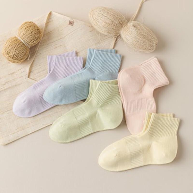 Женские летние дышащие хлопково-льняные носки средней длины Qiansniao (5-Pack)
