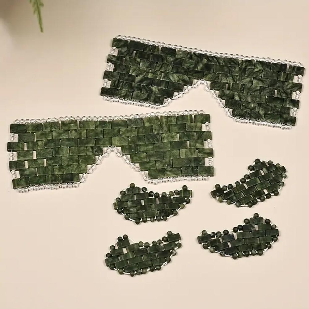 Jade Eye Mask Facial Eyes Sleeping Mask Relief Eye Cover Facial Cooling Mask Hot & Cold Therapy Soothing  Anti-Aging Skincare