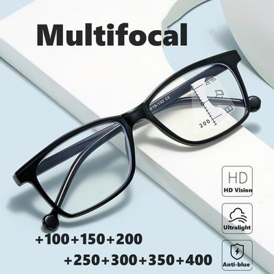 Unisex Ultra Light Multifocal Reading Glasses New Blue Light Blocking Eyewear Men Women Vintage Near Far Progressive Eyeglasses