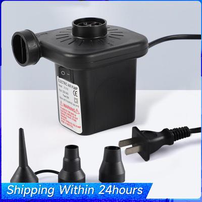 Electric Air Pump with 3 Nozzles Portable Air Pump Inflator/Deflator Pumps for Inflatable Air Mattress Boats Swimming Ring