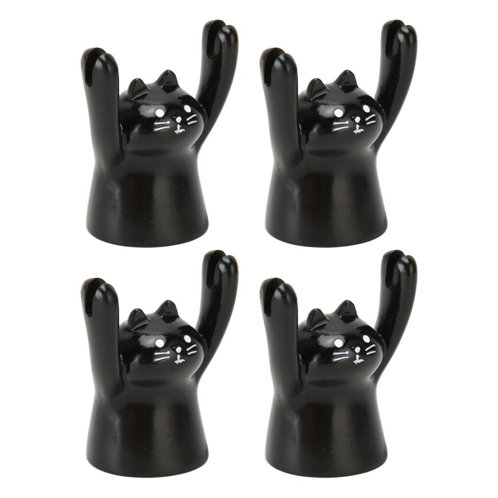 4Pcs Cartoon Photo Clip Cute Cat Resin Stable Eye Catching Animal Note Holder for Wedding Party