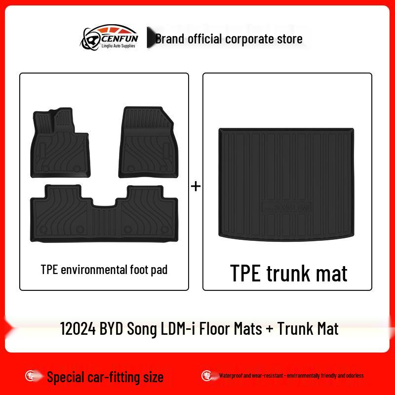 2024 BYD Song L-DMi Waterproof TPE Trunk and Floor Mats – Eco-Friendly and Durable