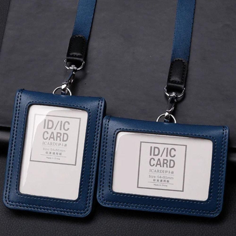 Cowhide Leather Doctors Badge Holder Business Work Card Case Women Men ID Card Holder  Referee