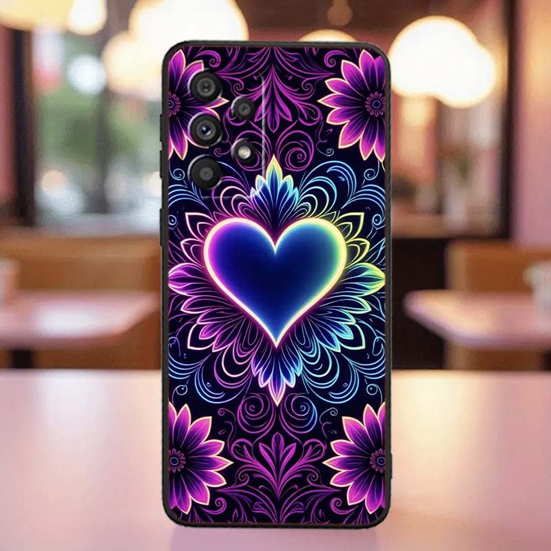 Luxurious Love Design Art Case For Samsung A41 A35 A34 A33 A32 A25 A24 A23 A21s A06 A05 A04 A03 Note 10 20 Ultra 5G Black