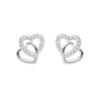 TOU [Silver925] WE029 Crystal two heart earring
