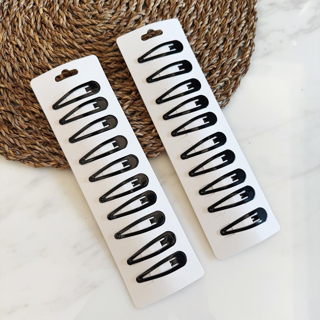 10/20/50/100pcs/set Women Black Waterdrop Shape Basic Alloy Hair Clips BB Hairpins Barrettes Fashion Hair Accessories