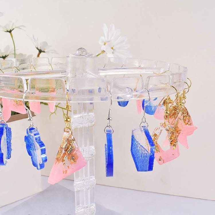 Diy Geometry-shaped Earrings Mould Crystal Epoxy Water Wave Silicone Mould