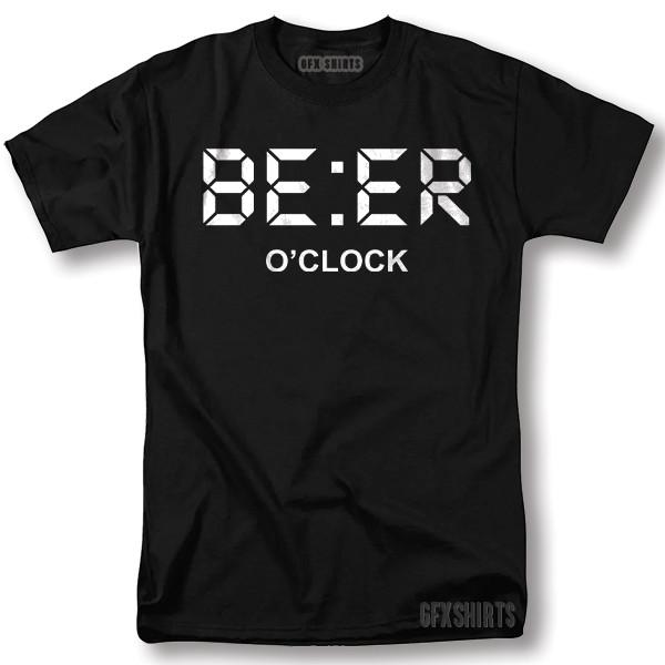 BEER O'Clock Shirt Funny Fathers Day Dad Gift Graphic Novelty T-Shirt