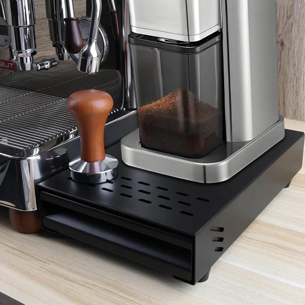 Black Coffee Grounds Knock Off Container, Detachable Knock Off Brewing Drawer, Stainless Steel Knock Off Coffee Box Accessories