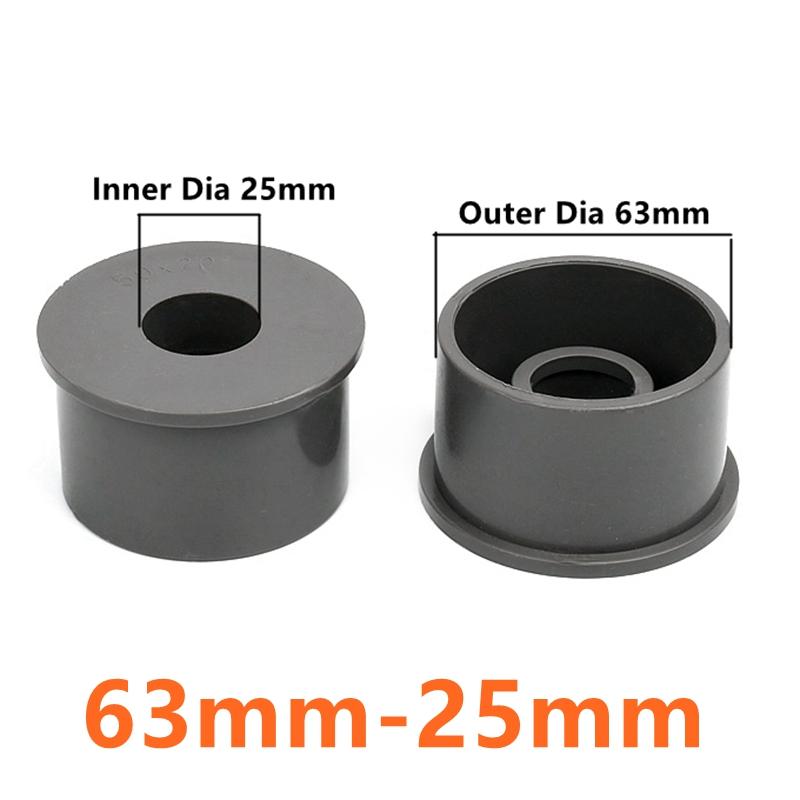 25~63mm To 20/25/32/40/50mm PVC Reducing Pipe Connectors Garden Irrigation Joint Water Supply Pipe Adapter Aquarium Pipe Bushing