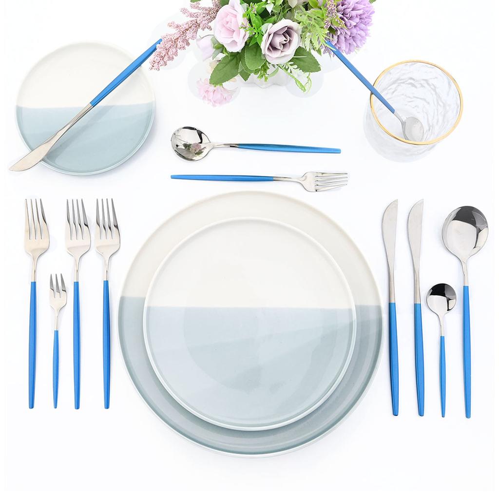 Blue Cutlery Set 18/0 Stainless Steel Gold Dinnerware Set Silverware Flatware Set Dinner Knife Fork Spoon Dropshipping