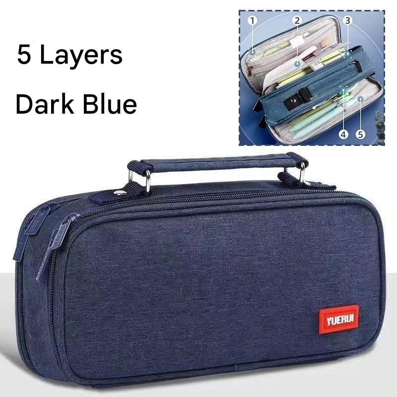 Large Capacity 5 Layers Pencil Cases Pencil Pouch Pen Holder Double Open Stationery Multifunction Double Layer Pen Bag