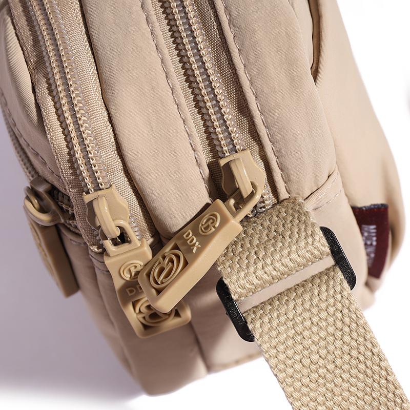 Compact Nylon Crossbody Bag with Zipper Closure Casual Small Shoulder Purse for Daily Travel