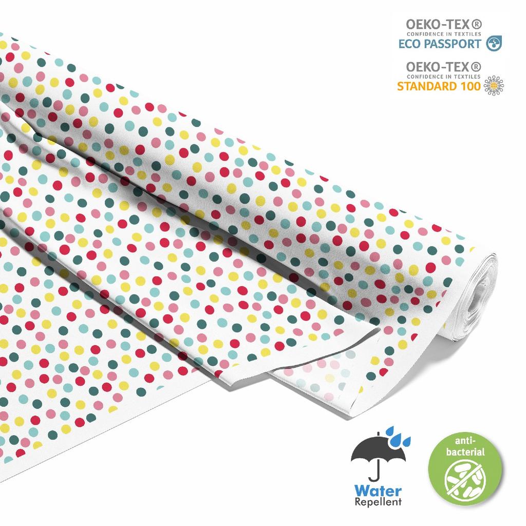 Outdoor Dekostoffe Oxford - Motiv Bunte Punkte 4