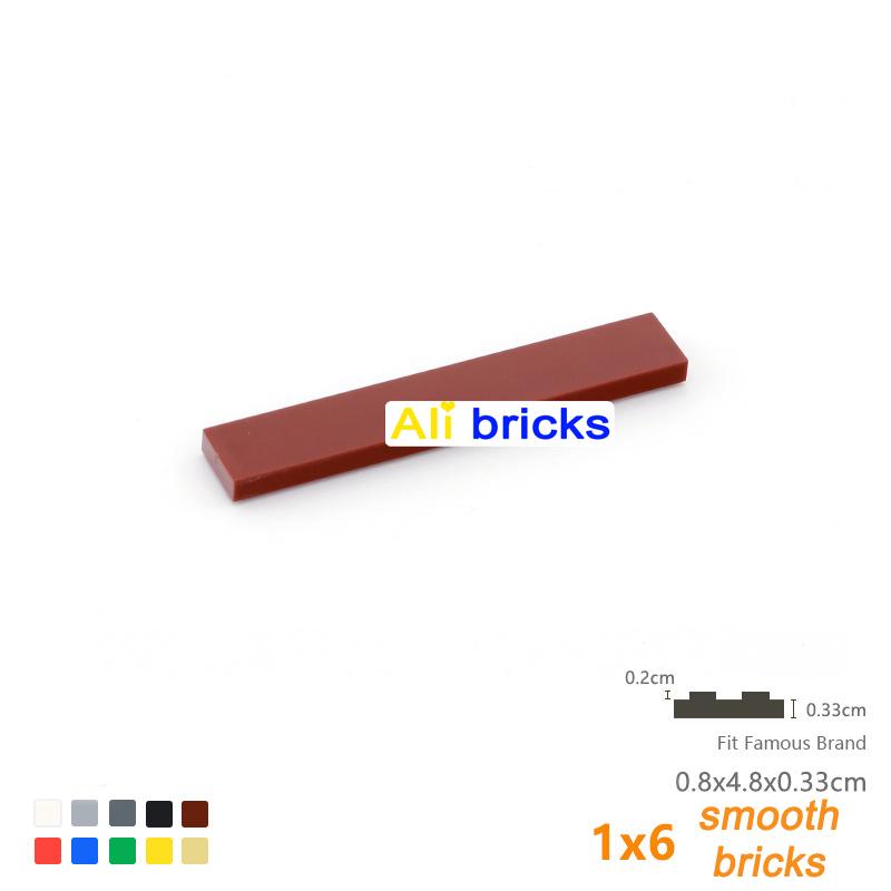 200pcs Bulk Building Blocks Figure Bricks Smooth 1x6 11 Colors Educational Creative Size Compatible With Brand Toys for Children