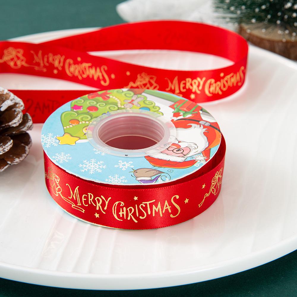 

Сатиновая лента для рождественской елки 2,5 см для изготовления бантов, цветов, подарочных коробок и упаковки для выпечки