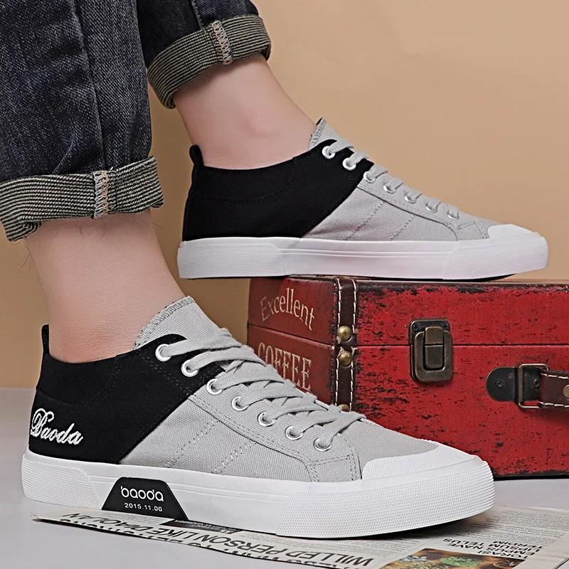 Fashion Autumn Mens Casual Shoes Cloth Lace-up Flat Shoes New Male Sneakers Luxury Design Canvas Shoes for Men Zapatillas Hombre 2025